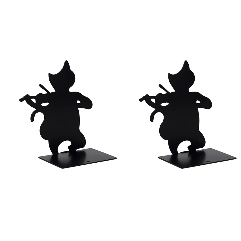 

Two Piece Hollow-out Metal Bookend Set Bookends for Heavy Books Non-Slip Metal Bookends Decorative Bookends for Offices