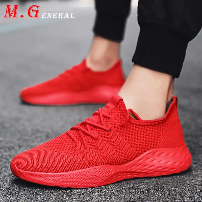 Кроссовки мужские прогулочные Вулканизированная подошва сетчатые красные 39 49