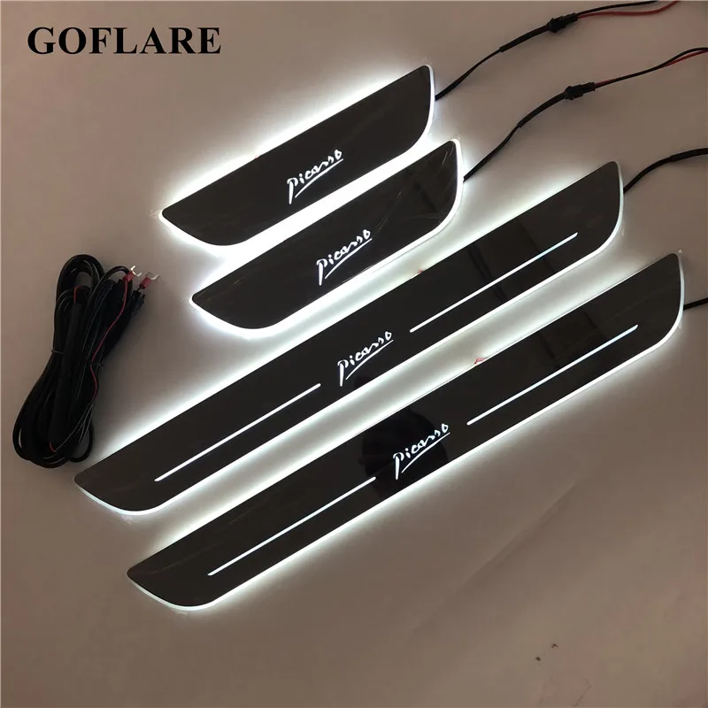 

Customized 4PCS Waterproof Flowing LED Light Welcome Pedal Car Scuff Plate Pedal Threshold Door Sill For Citroen Xara Picasso