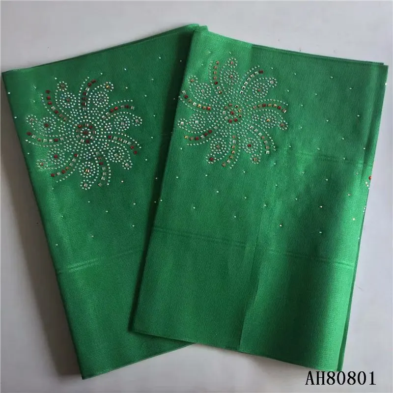 Aso Oke Headtie With Stones And Beads Nigerian Lace Fabric High Quality African Gele For Women 2pieces | Дом и сад