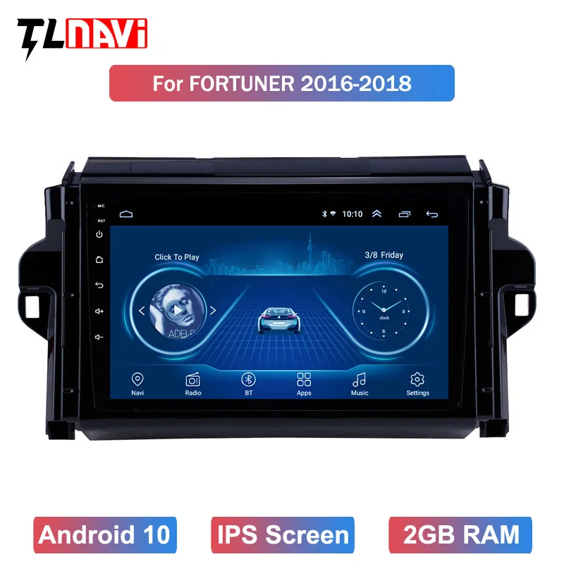 Автомагнитола для 1Toyota Fortuner 2 2015-2018 мультимедийный видеоплеер навигатор GPS Android 10
