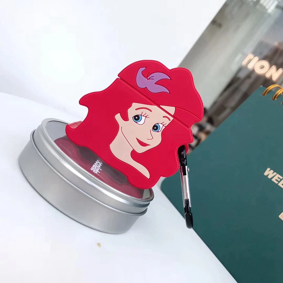 Чехол для AirPods с милым мультяшным аниме Русалочка чехол для наушников для Airpods 2/i10/i11 TWS мягкая защитная крышка с крючок карабина