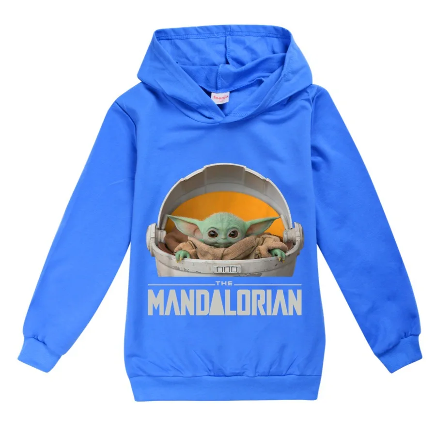 Детская блузка с капюшоном Yoda мандалор футболка рубашка для девочек топы длинным