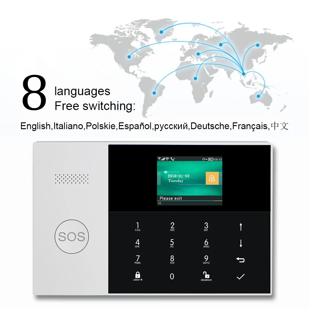 YPAY PG-105 Wireless Home GSM Security DIY Kit APP Control With Auto Dial Motion Detector Sensor Burglar Alarm System | Безопасность и