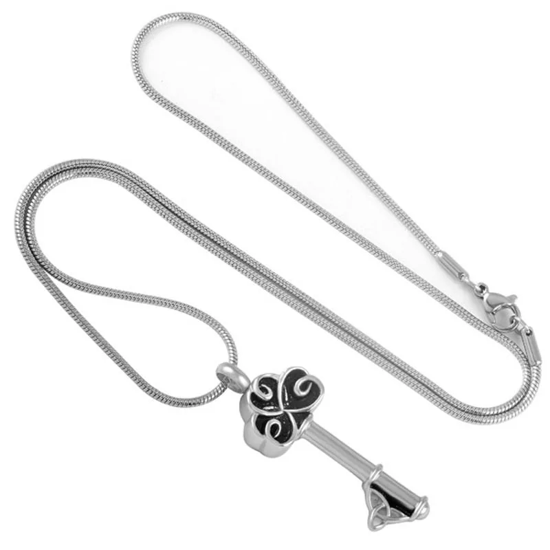 

IJD8690 Stainless Steel Heart Shape Key Pendant Women Charm Keepsake Memorial for Ashes Urn Cremation Necklace Jewelry