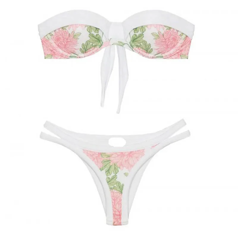 

Swimwear Woman Swimsuit Sexy Bikini New Push Up Bikini Set Bathing Suit Women Floral Print Beachwear Biquini Two Piece Suit G31