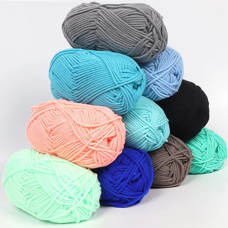 

Hot Sale Multi Color Cotton Silk Knitting Yarn Soft Warm Baby Yarn for Hand Knitting thread Supplies