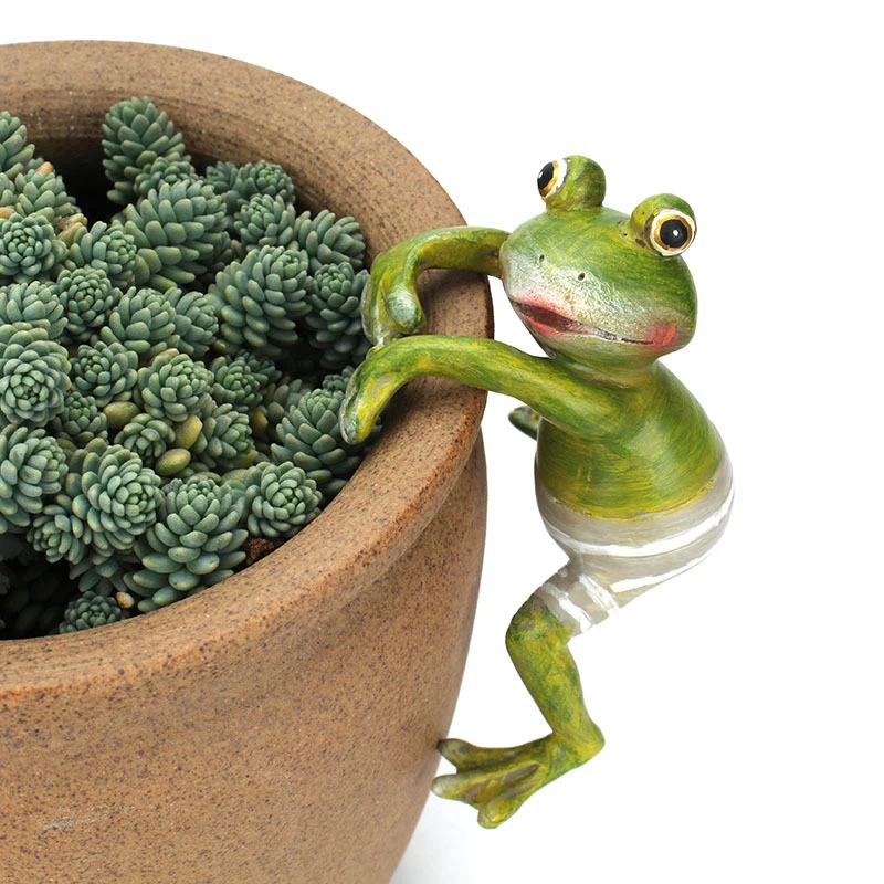 4pc/set Climbing frog Figurines Statues for Resin Decoration Frog Statue Home Garden Sculpture Crafts Christmas Gift | Дом и сад