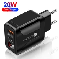 20w power adapter pd digital dual port quick charging usb type c charger for iphone 12 11 8 plus for samsung