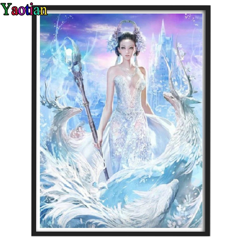 

5diy diamond painting Fantasy castle fairy and elk Diamond mosaic new full square pictures of rhinestones painting wall decor,