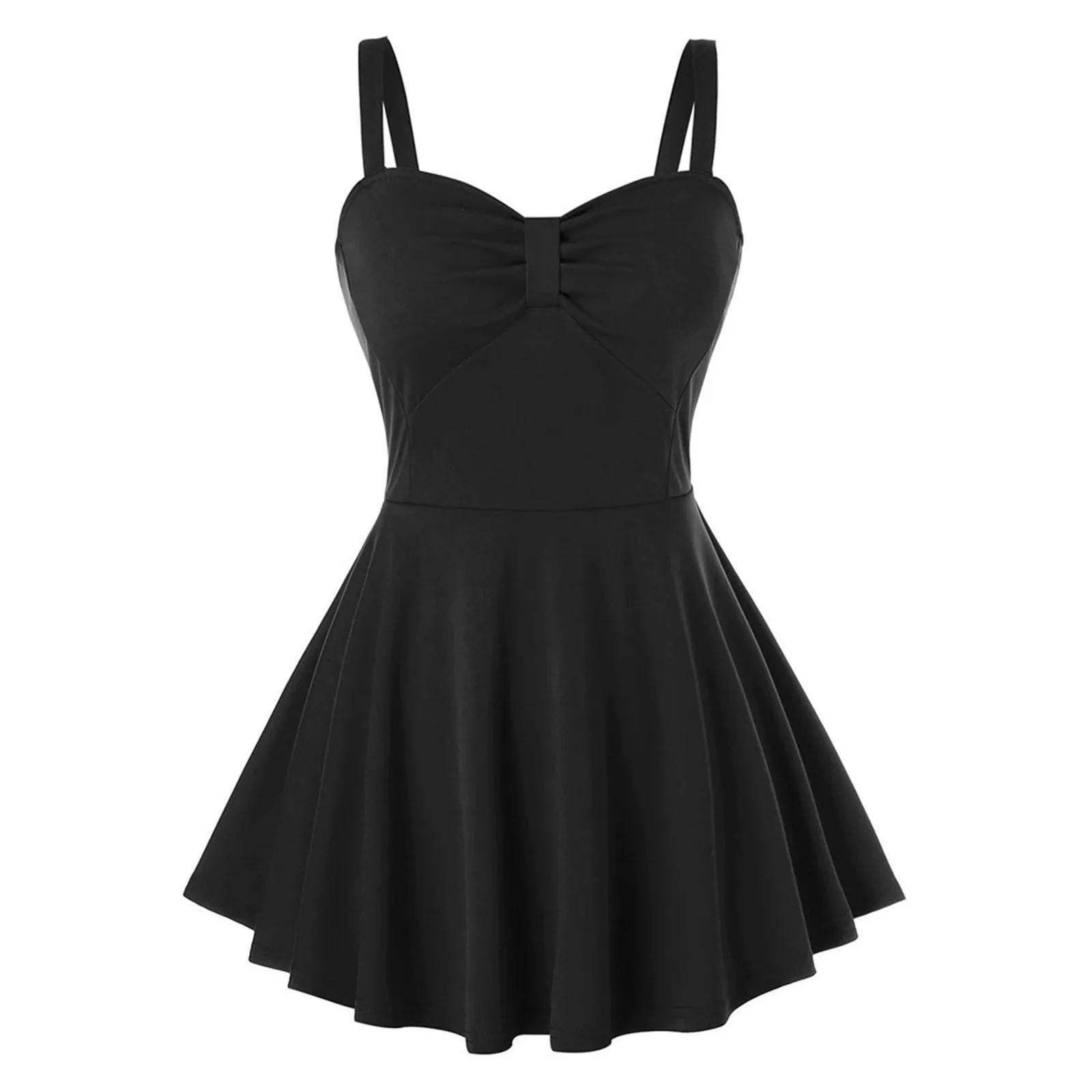 Женский готический черный жилет однотонная майка без рукавов на бретельках