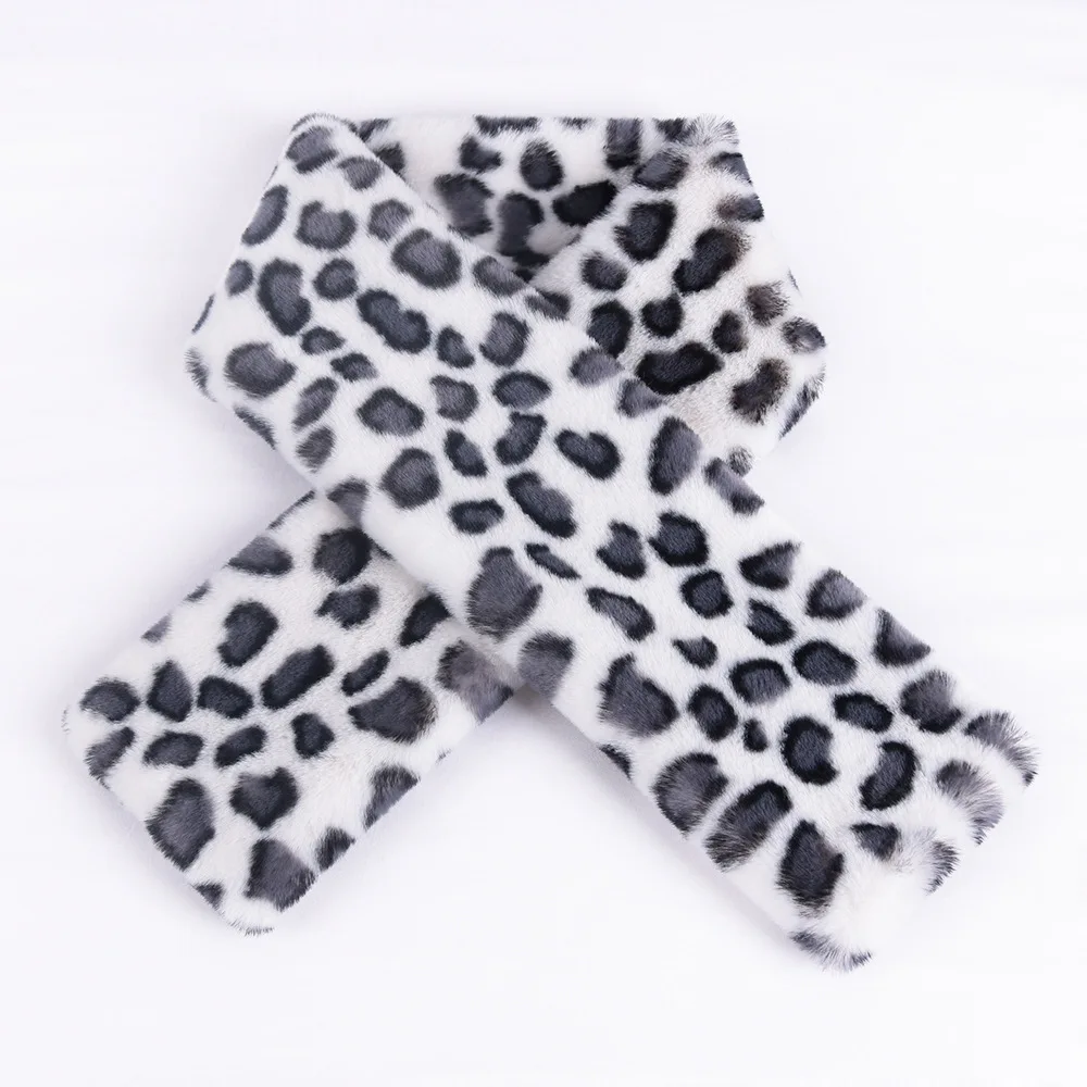 Thick Warm Faux Rabbit Fur Scarf 2019 New Leopard Women Winter Scarves Luxury Brand Neckerchief Animal Print Wraps |