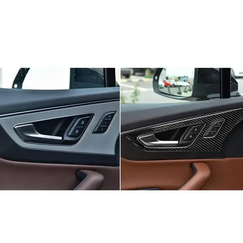 Для Audi Q7 SQ7 4M 2016 2017 2018 2019 наклейки из углеродного волокна, дверная ручка, панель замка, кнопка, накладка, аксессуары для интерьера автомобиля