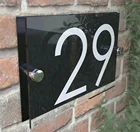 Современная искусственная кожатабличкадверьцифрыстеклянный эффект акрилНастенные знаки