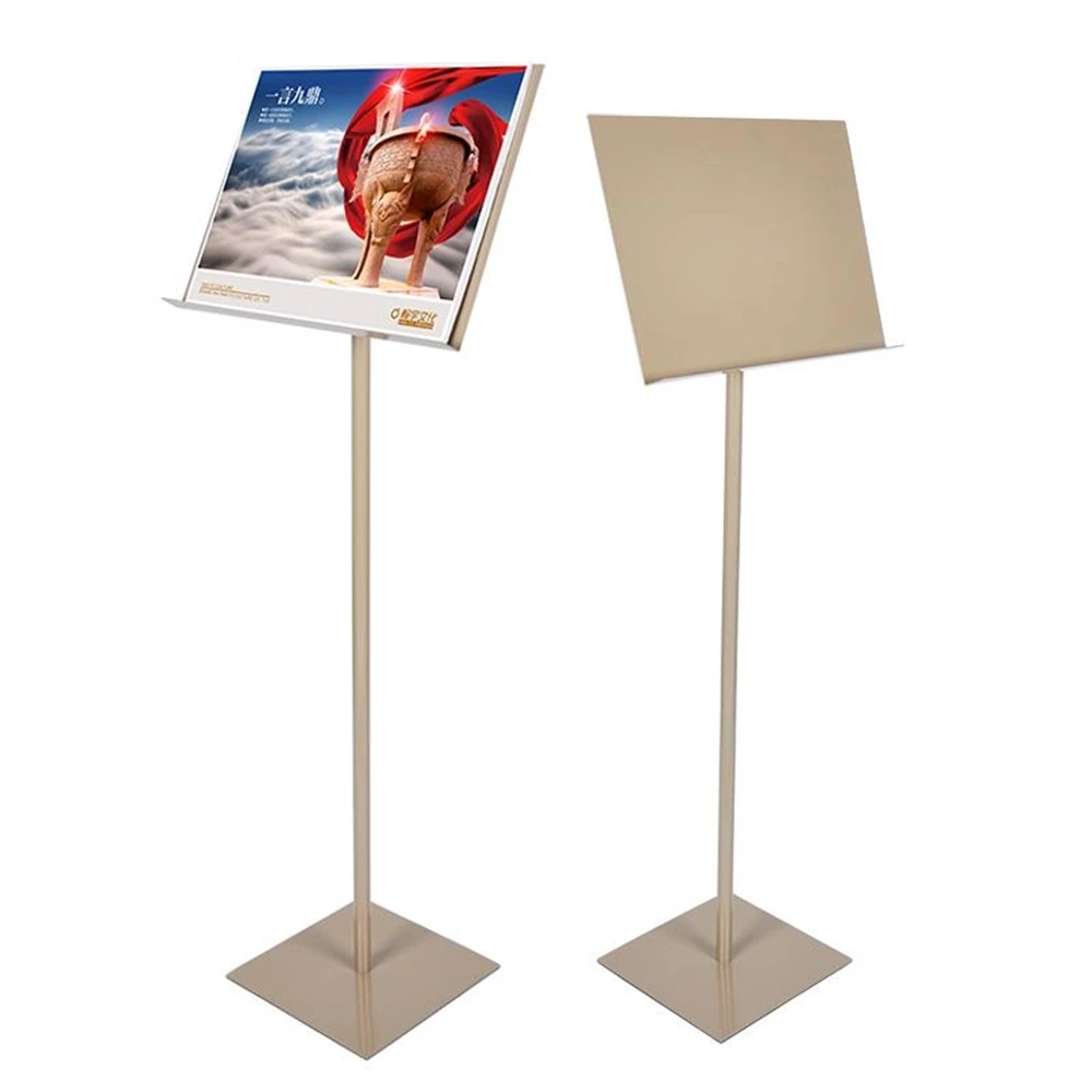 Floor Menu Stand Advertising Poster File Holder Leaflet Rack Literature Display Stand Hotel Restaurant Brochure Shelf