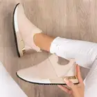 Вулканизированная обувь, кроссовки, женская обувь, женские однотонные вязаные кроссовки без шнуровки, Спортивная сетчатая повседневная обувь для женщин, 2021