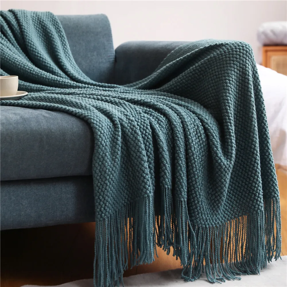 

Sofa Blanket Spring Autumn Winter Thickened Knitting Office Nap Blanket Air Conditioning Blanket Hotel Towel Custom Blanket