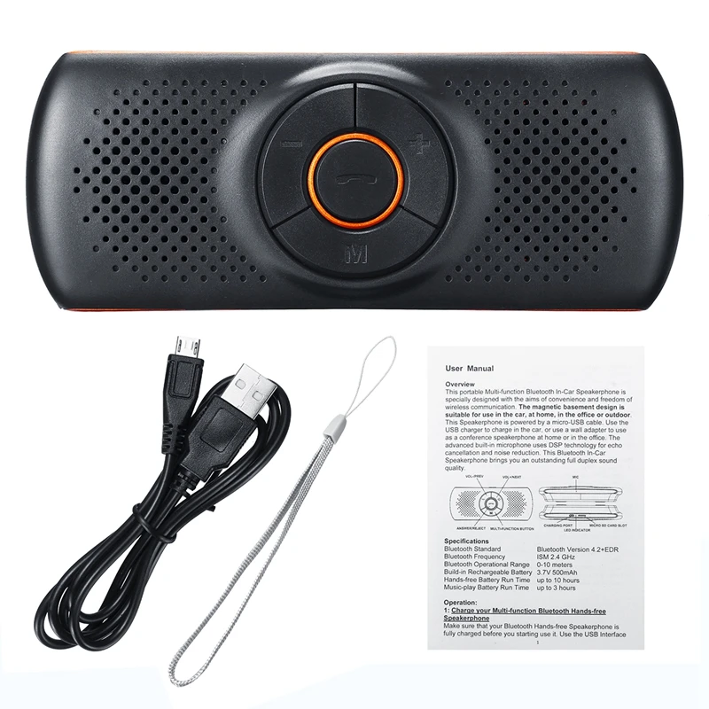 

Car Wireless bluetooth Kit Handsfree Speakerphone Multipoint Sun Visor Speaker Set For Phone Smartphones Car Charger Hands Free