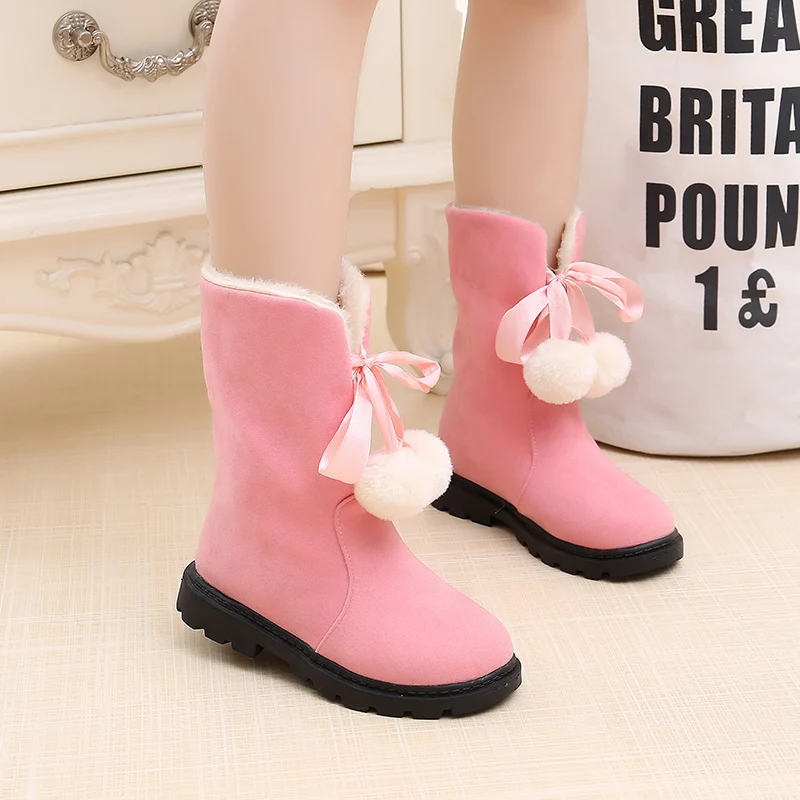 

2021 Children'S Fashion Hairy Suede Sneakers Girl Winter Shoes For Kids Girl Snow Warm Plush Boots 3 4 5 6 7 8 9 10 11 12 Years