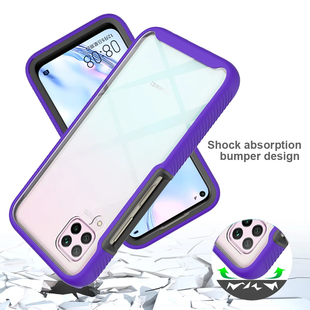 360 Armor Phone Case For Huawei Honor 20 9X Nova 5T P Smart Z 2020 P30 P40 Lite 4G E Y6 Y7 Y7P Y9 Prime 2019 2 IN 1 Bumper Cover