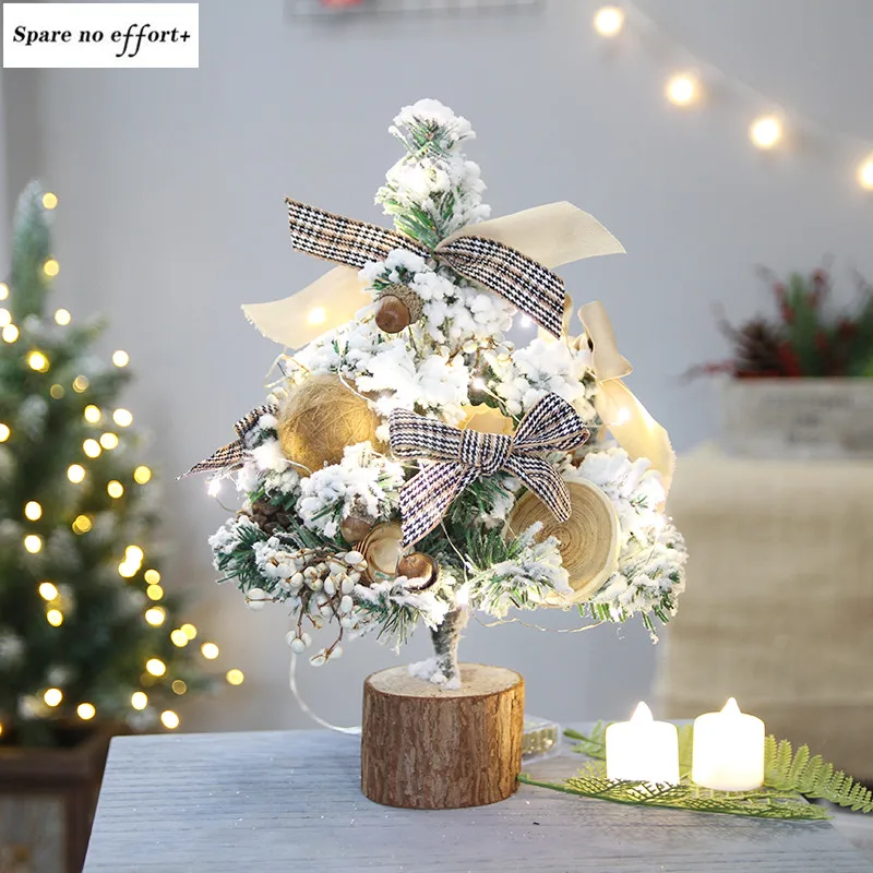 

Mini Christmas Tree Decoration Small Diy Led Christmas Tree Light Tree Placed In The Desktop Christmas Festival Home Ornaments