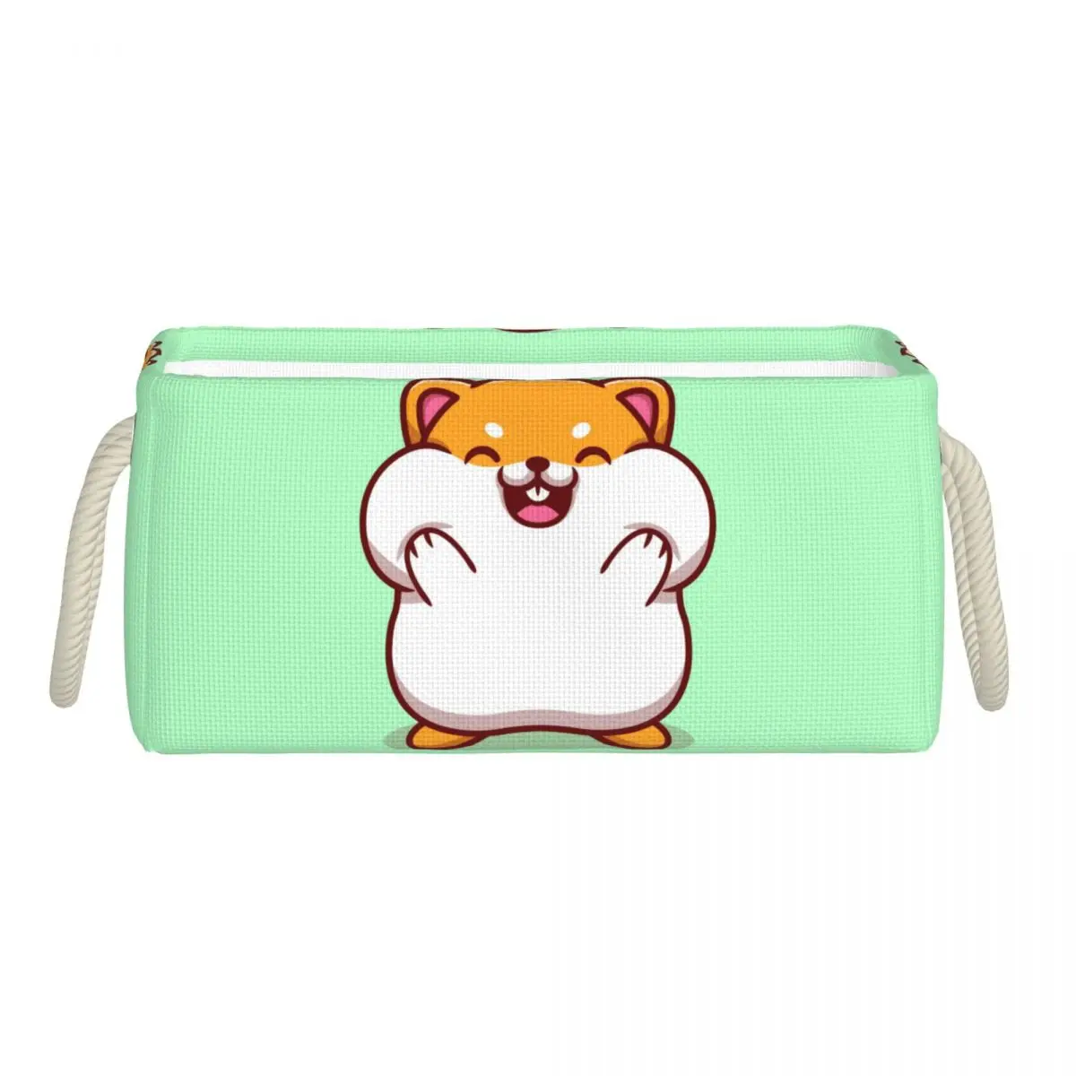 

Foldable Storage Basket Cute Hamster Holding Cheek Sundries Underwear Cosmetic Organizer Jewelry Scarf Socks Storage Basket Bags