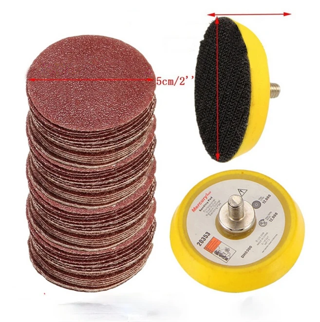 

100pcs Sandpaper 50mm 2 Inch 60-2000 Grit Sanding Discs with 2 Inch Abrasive Polish Pad Plate + 1/4 Inch Shank Dropshipping