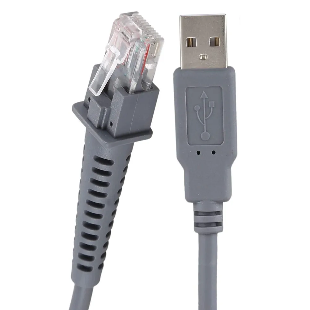 Сканер штрих-кодов для принтера LS2208 LS1203 LS7708 LS4008I LS4208 2 м серый rj50 штекер-usb |