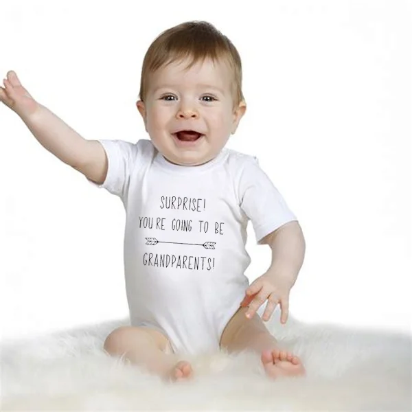 Летние комбинезоны с короткими рукавами для малышей сюрприз! Вы будете дедушкой