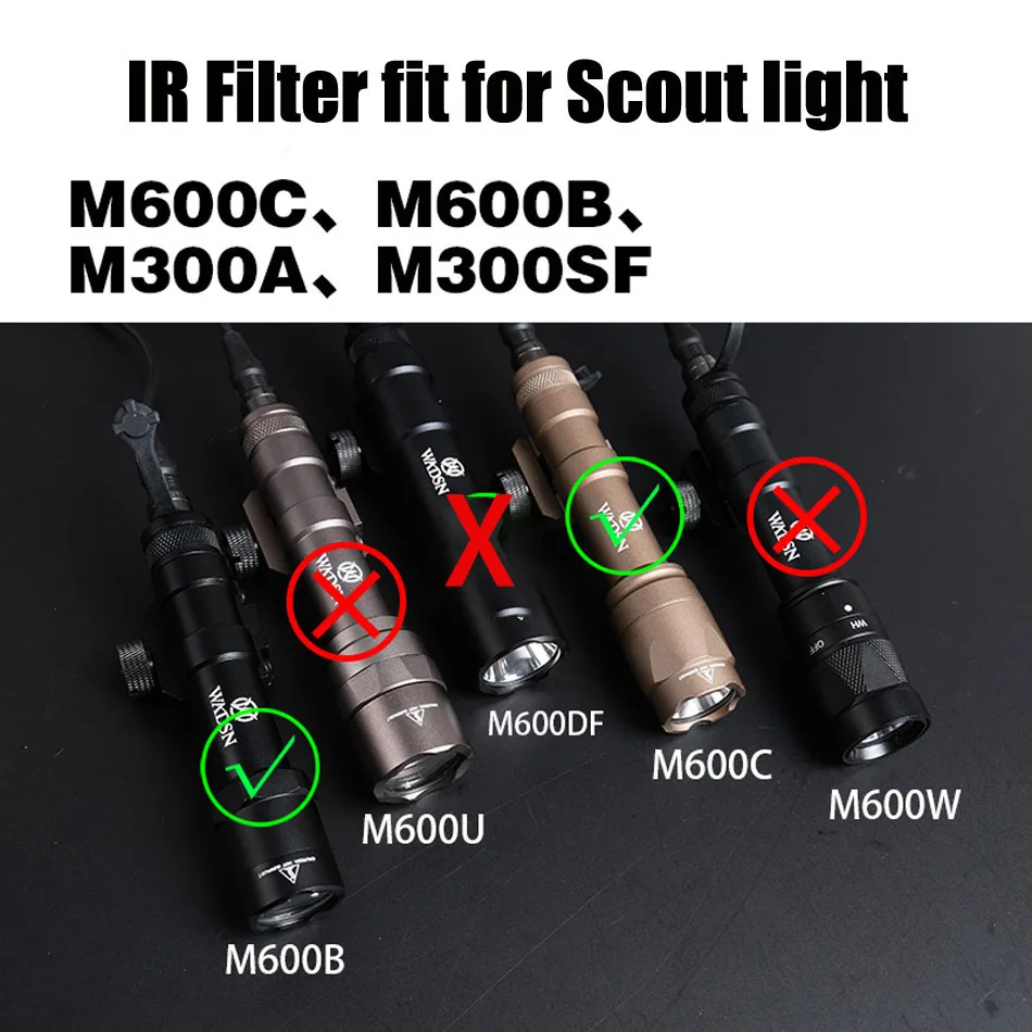 25 мм Диаметр тактический фонарик для оружия инфракрасным фильтром IR плафон Surefir