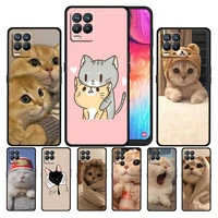 cute cat funny cartoon for oppo realme narzo 30 20 8 8i 7 6 5 3 2 pro global 5g soft tpu silicone black phone case cover