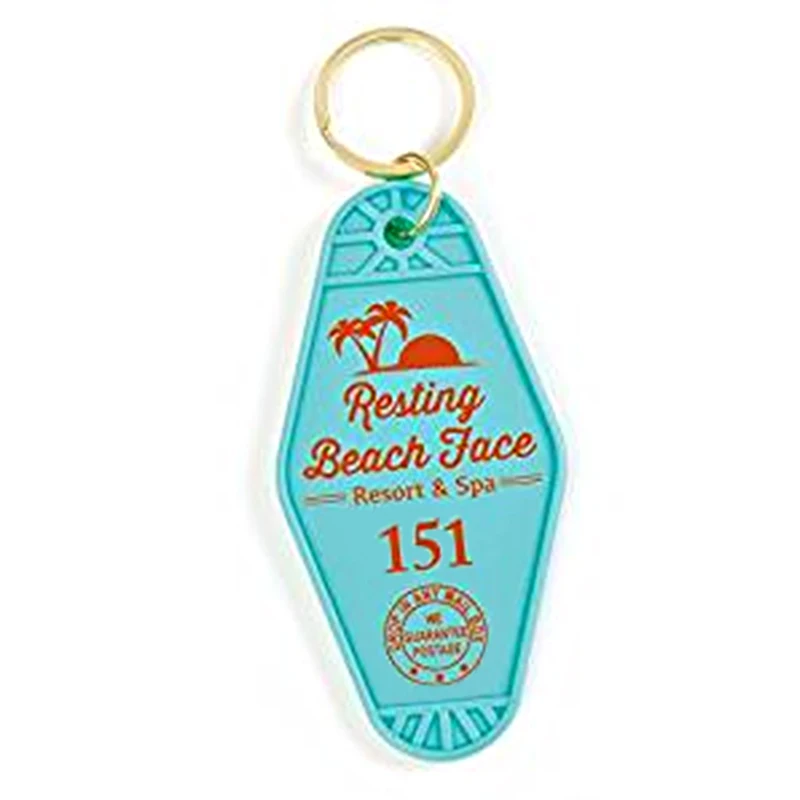 Resting Beach Face Keychain Resort Spa Hotel Room 151 Key Tag | Украшения и аксессуары