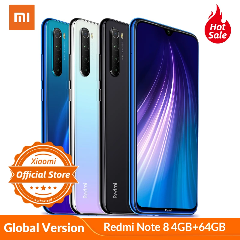 Промокод: PRAZDNUEM10 Xiaomi Redmi Note 8 с глобальной версией 4 ГБ 64 Смартфон Snapdragon 665 мобильный