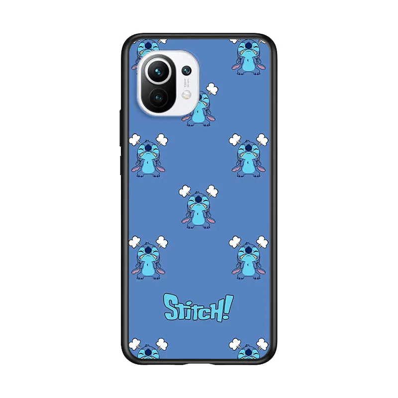 

Stitch cute cartoon for Xiaomi Mi 11 10T Note 10 Ultra 5G 9 9T SE 8 A3 A2 A1 6X Pro Play F1 Lite 5G Black Phone Case