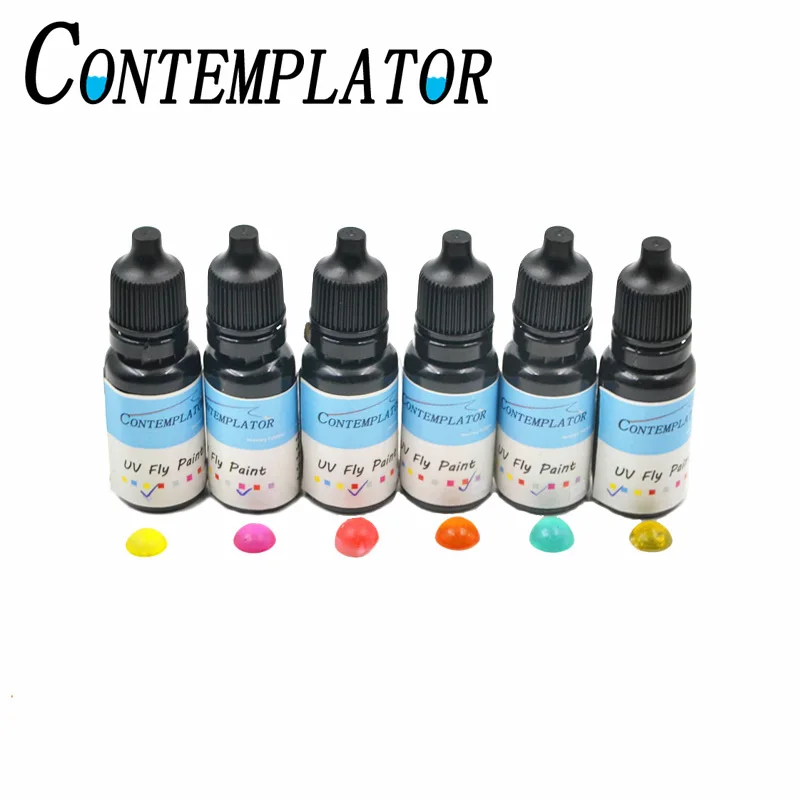 

10 ml/pack 2 бутылки UV Fly Краски 6 цветов мушек УФ-клей для строительных мух головки органов крылья прозрачный цветной УФ-смола клей