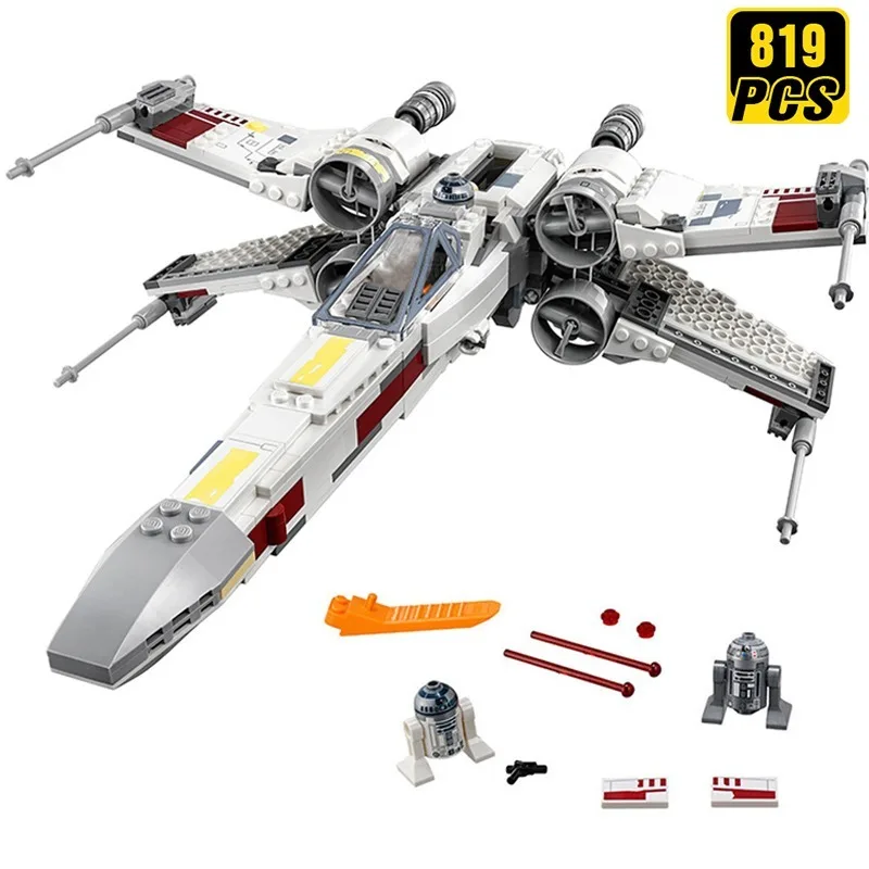 

In stock Designer Wars Building Blocks Star Millennium X-Wing Spacecraft Alien Wars Trench Run Toys