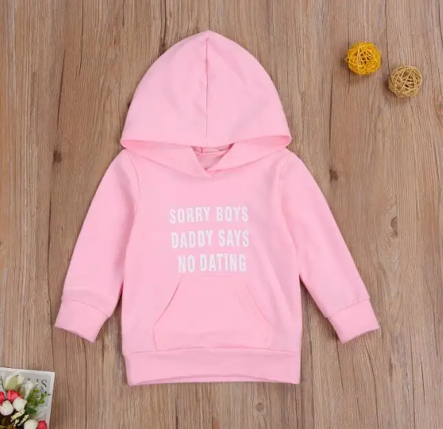 Kids Baby Girls Fashion Letter Print Hoodie Children Girls Long Sleeve Top for Daily Wear