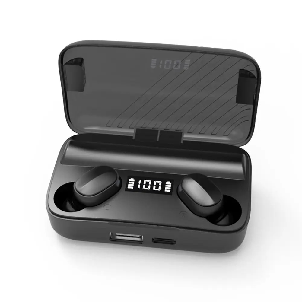 

Bluetooth 5.0 Headset Wireless Headphones Earbuds IPX7 Waterproof With 2000mAh Charging Box Noise Cancelling Headset Earphones