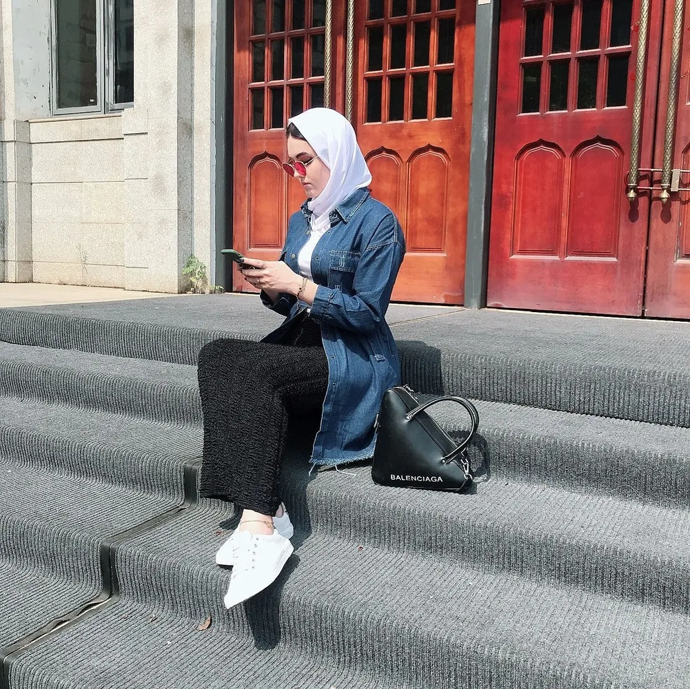 

Casual Muslim Jeans Cardigan Denim Bolero Tunic Abaya Hijab Dress Kimono Long Robe Gowns Jubah Ramadan Arab Islamic Long Tops