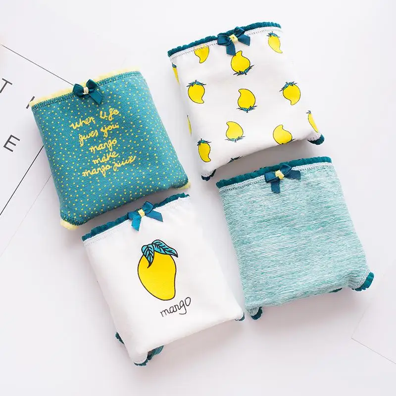 Женские трусы летние с рисунком фрукт манго ананаса милые для молодых девушек