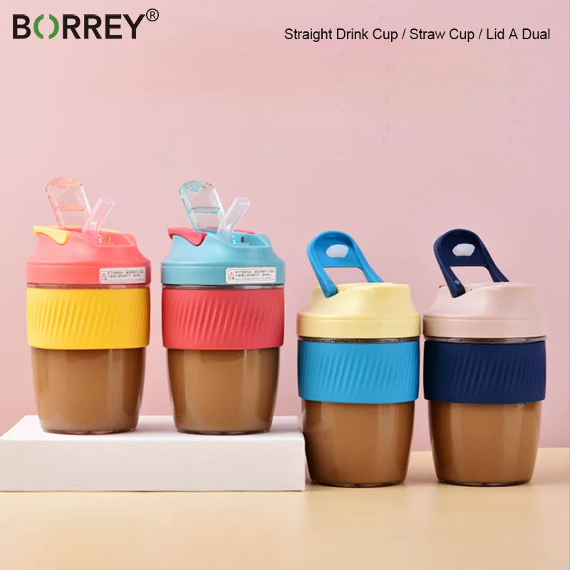 

BORREY Double Mouth Water Bottle BPA Free Sport Drinking Water Bottle 400ML/600ML Outdoor Cup Office Coffee Mug Drinkware