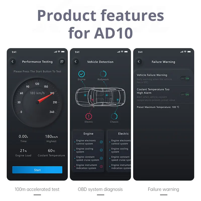 Диагностический сканер XTOOL AD10 OBD2 ELM327 считыватель кодов с Bluetooth