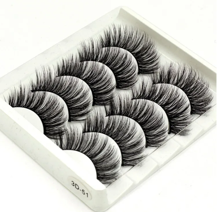 3D-51 Новинка 5 пар 3d норковые ресницы натуральные длинные 1 коробка норковые ресницы 1 см-1,5 см 3d накладные ресницы полные полосы ресниц - Цвет: 3D-51