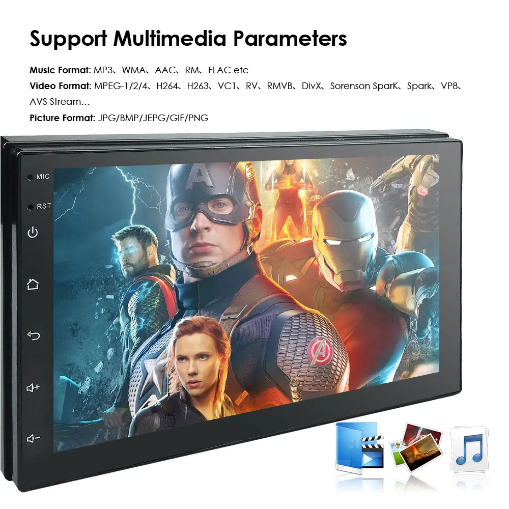 Универсальная автомагнитола мультимедийный плеер на Android 10 с 7 &quotэкраном GPS для