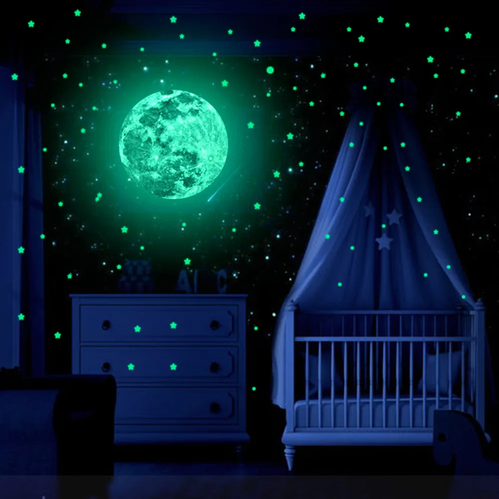 

3D Luminous Castle Moon wall stickers Home decor DIY decals kids room decoration Fluorescent unicorn glow in the dark stickers