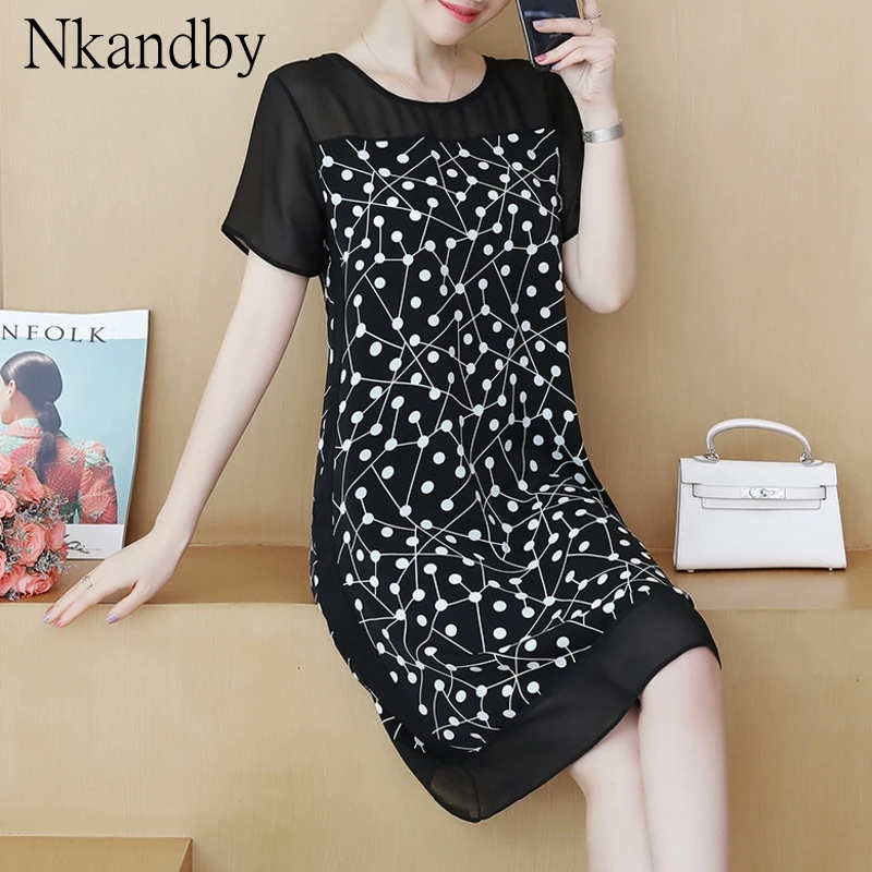 Размера плюс шифоновое платье 2021 летняя модная женская свободного кроя в стиле