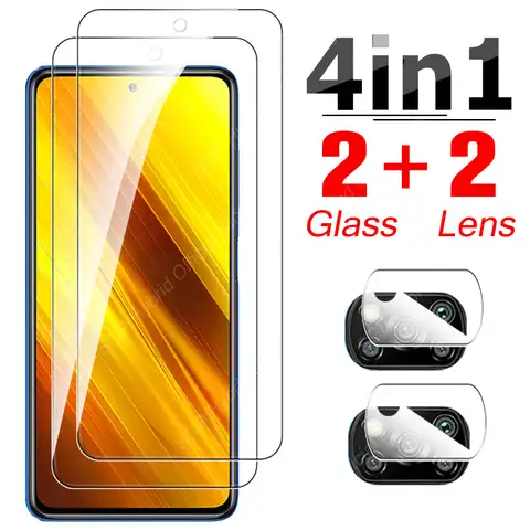 Закаленное защитное стекло 4 в 1 для Xiaomi Mi Poco X3 NFC F X 3 Pro F3 M3 X3 nfc X3pro M3pro Pocox3 GT F1