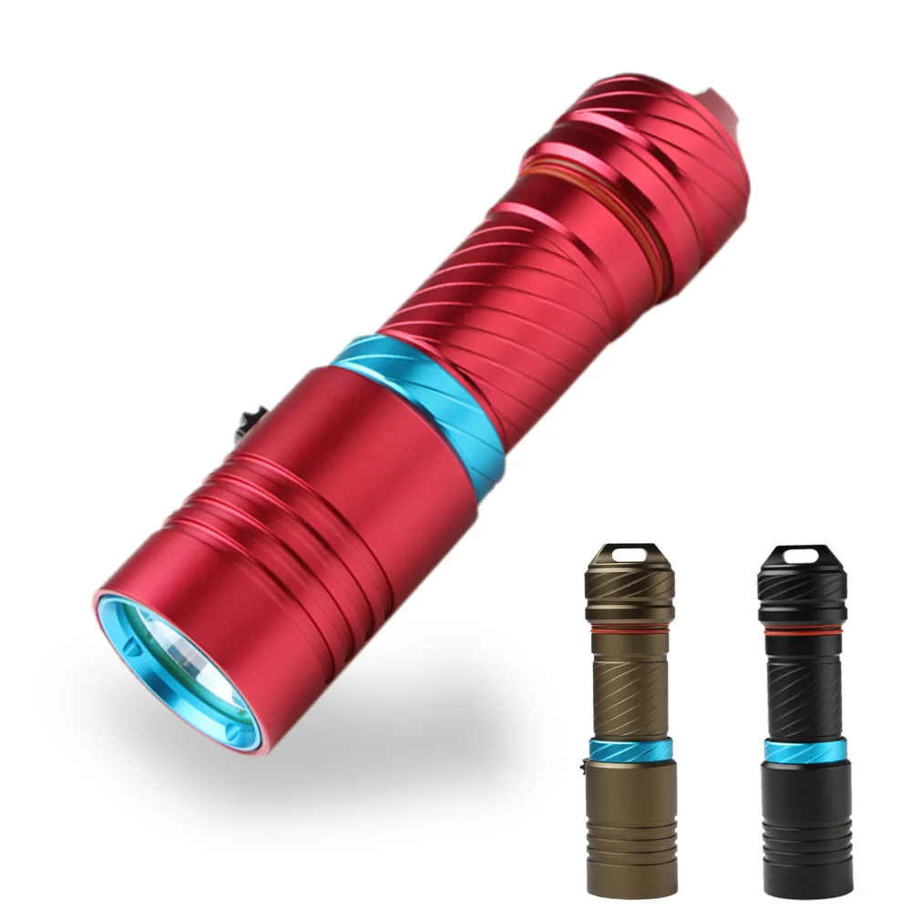 

IPX8 Waterproof XM-L2 Dive Underwater 100 Meter Professional Diving Flashlight Torches with Magnetic Switch Flash Light