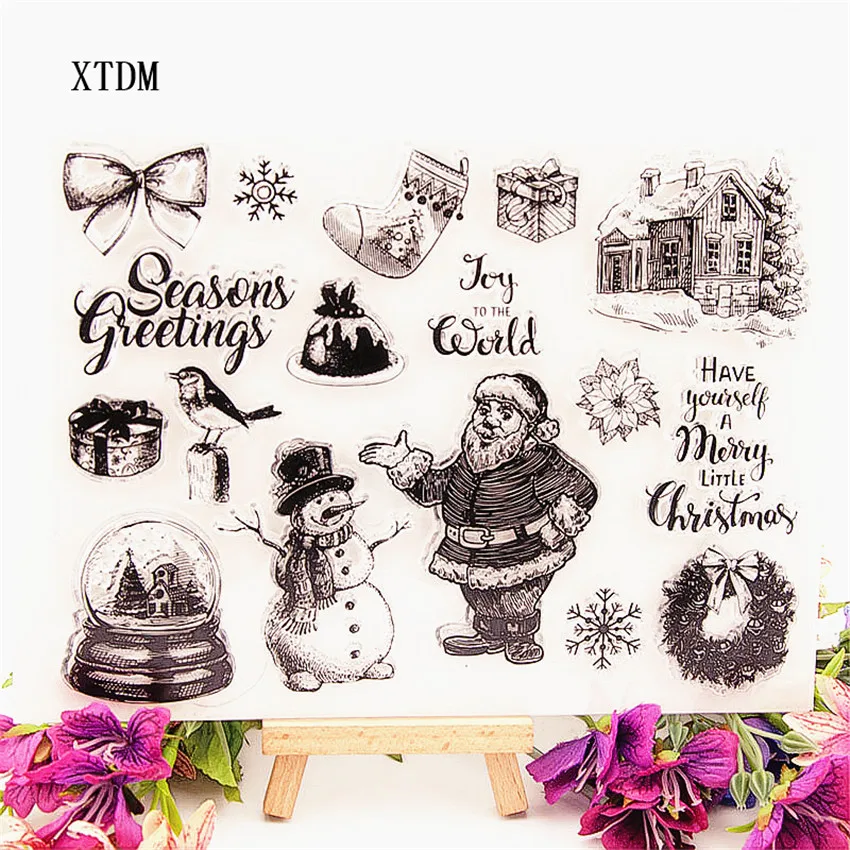 Лидер продаж прозрачный штамп Санта-Клауса силиконовый альбом для скрапбукинга