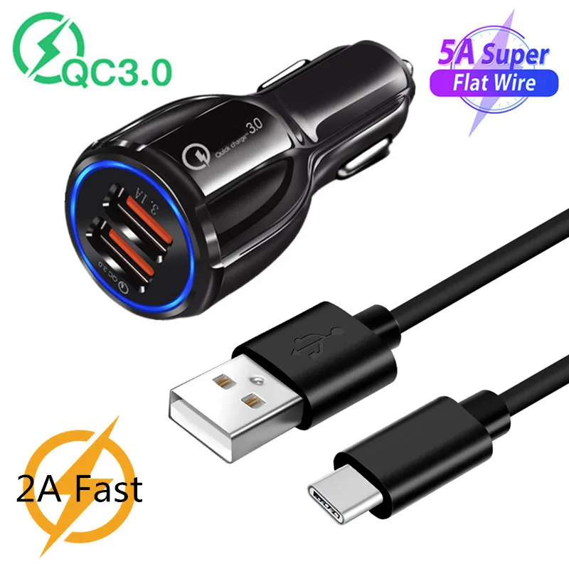 Кабель быстрой зарядки 5A Type C QC 3 0 для Samsung A70 A21s Note 10 9 8 Xiaomi 9T Mi A3 Huawei P30 P20|Зарядные